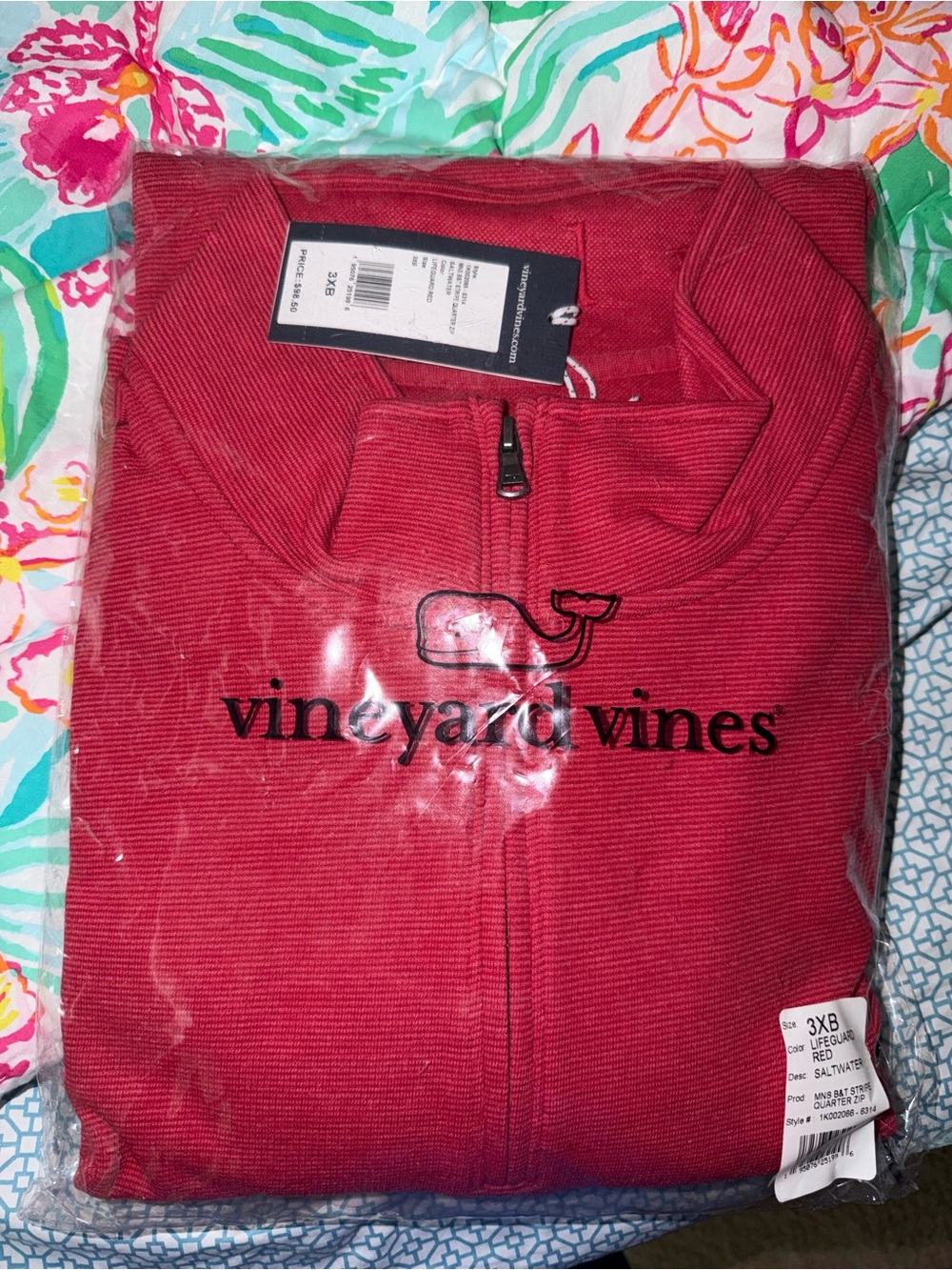 Vineyard Vines Men’s lifeguard Red Full-Zip Sweater 3xb